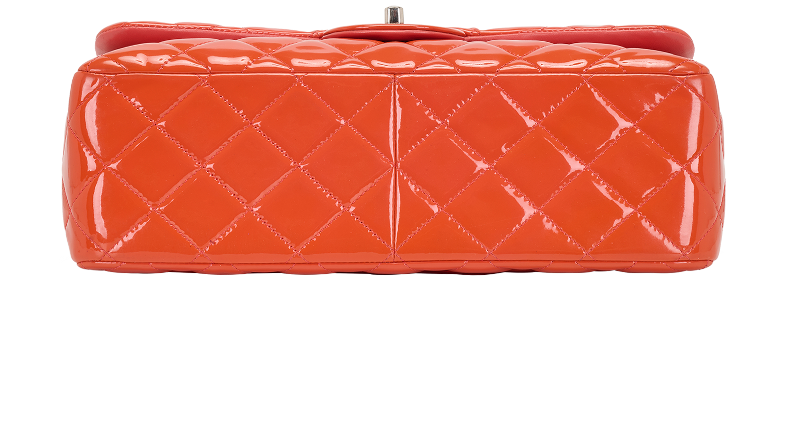 Classic Jumbo Double Flap, &pound;3,200, Handbags, Orange, Patent Leather, Top view